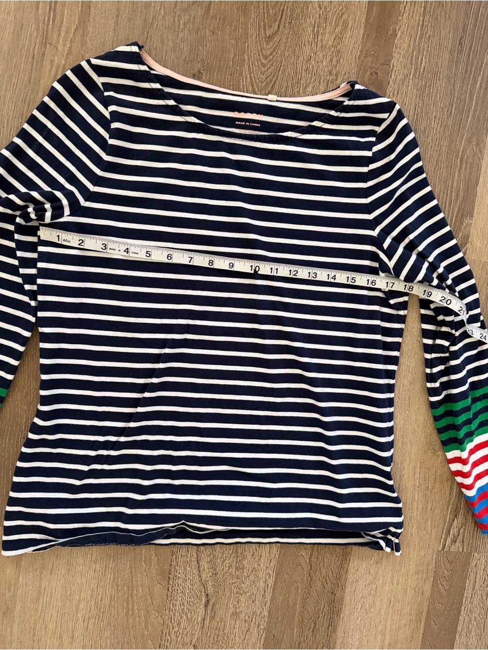 Boden Navy & White Striped Long Sleeve Top - Picture 6 of 9